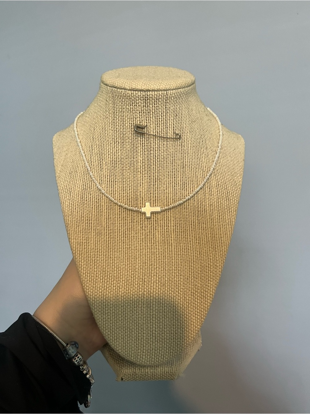 #131. Handmade Necklace Minimal Gold Cross Pendant Necklace - Women's Jewelry